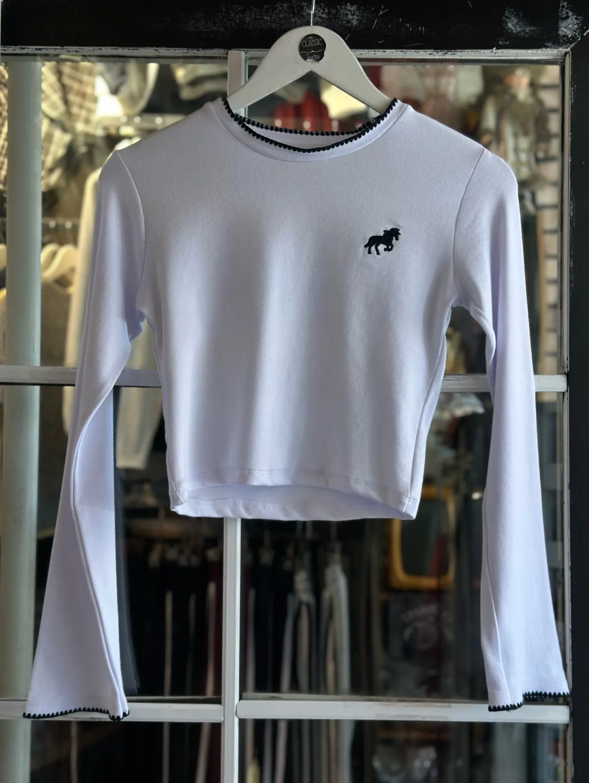 Navy Blue Long Sleeve Top