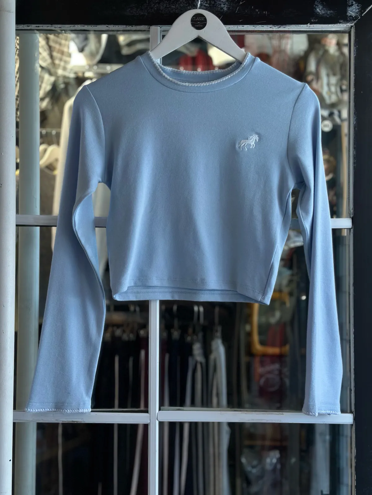 Navy Blue Long Sleeve Top