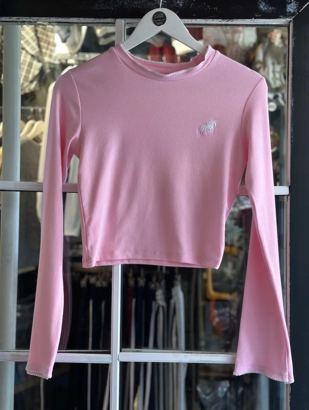 Navy Blue Long Sleeve Top