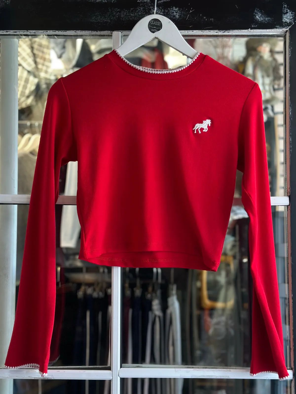 Navy Blue Long Sleeve Top
