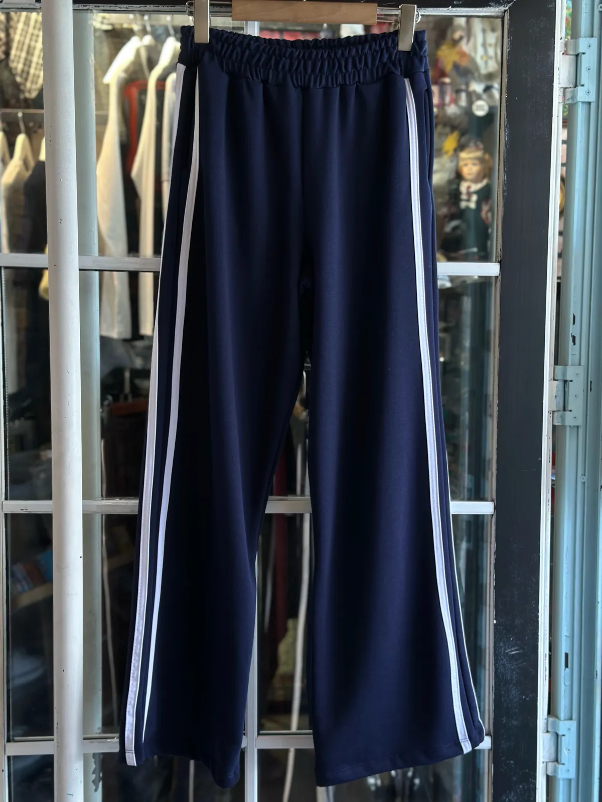 Grey Wide-Leg Track Pants