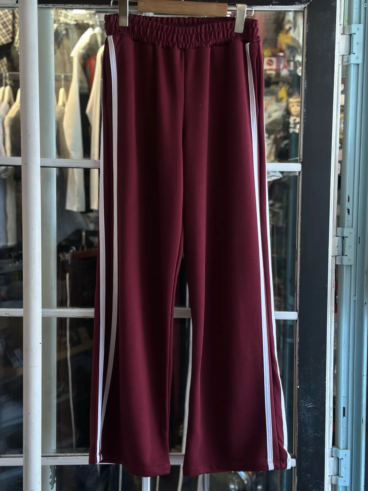 Grey Wide-Leg Track Pants