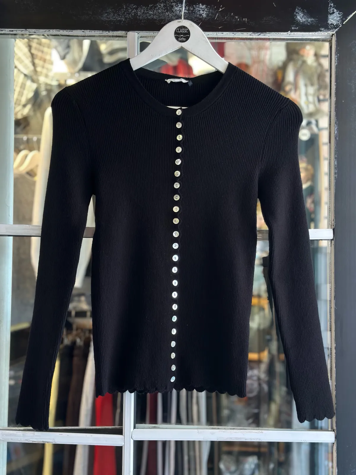 Brown Ribbed Button-Up Cardigan