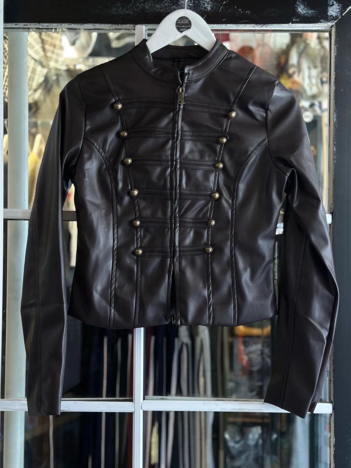 Brown Faux Leather Jacket