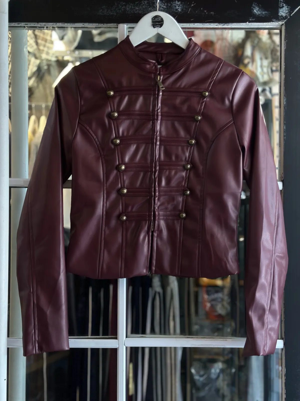 Brown Faux Leather Jacket