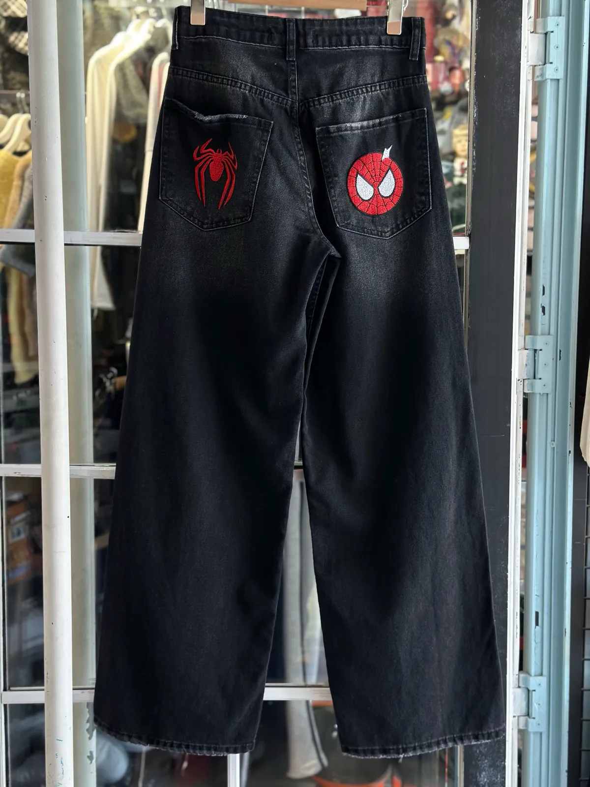 Black Jeans with Graphic Patch