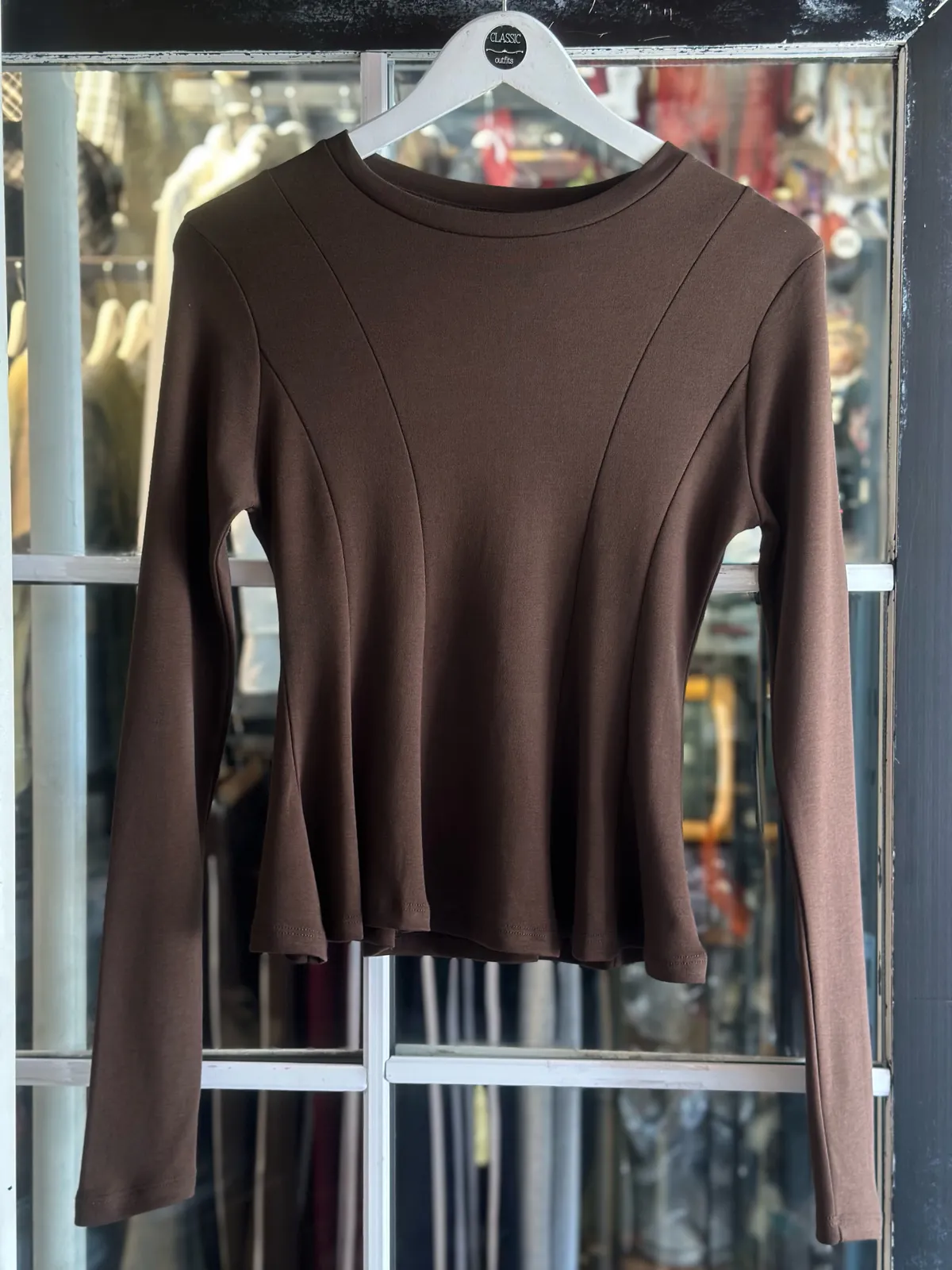 Brown Long Sleeve Top