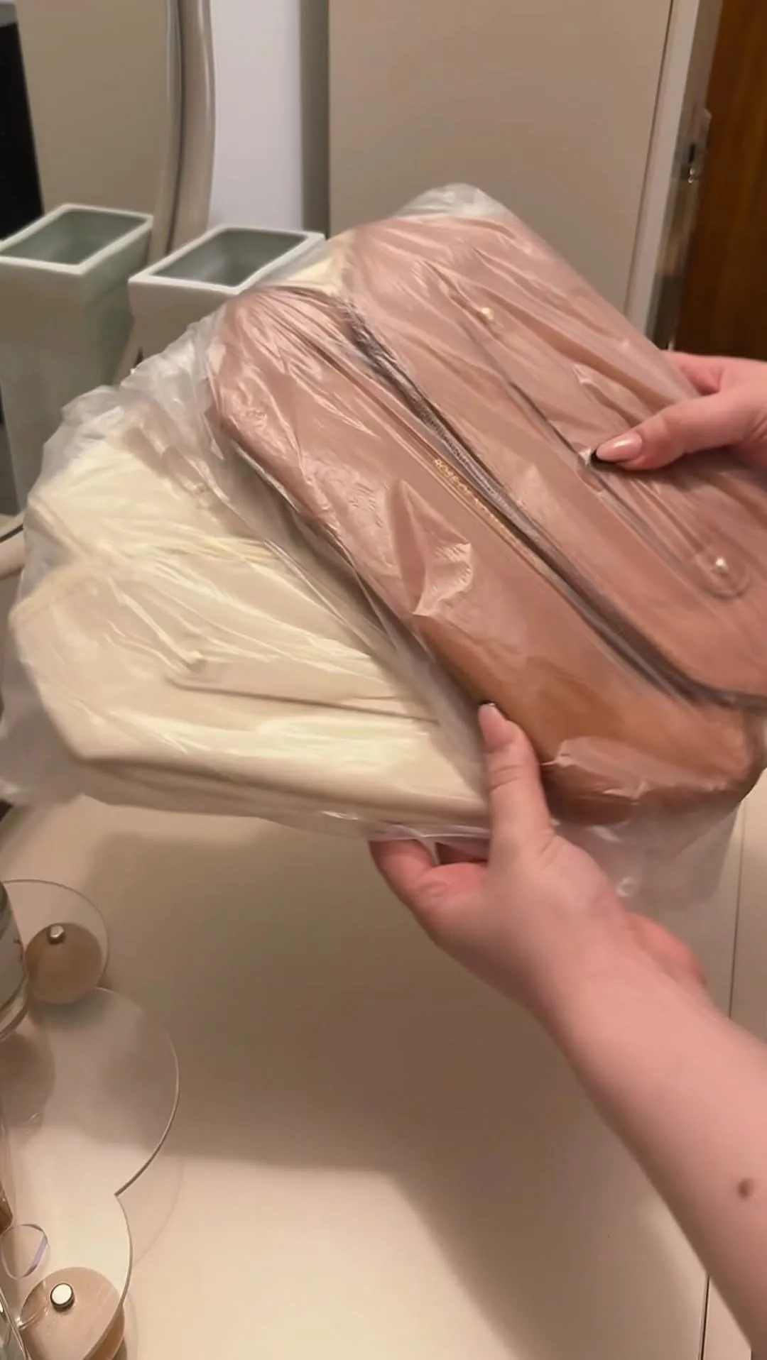 Leather makeup bag