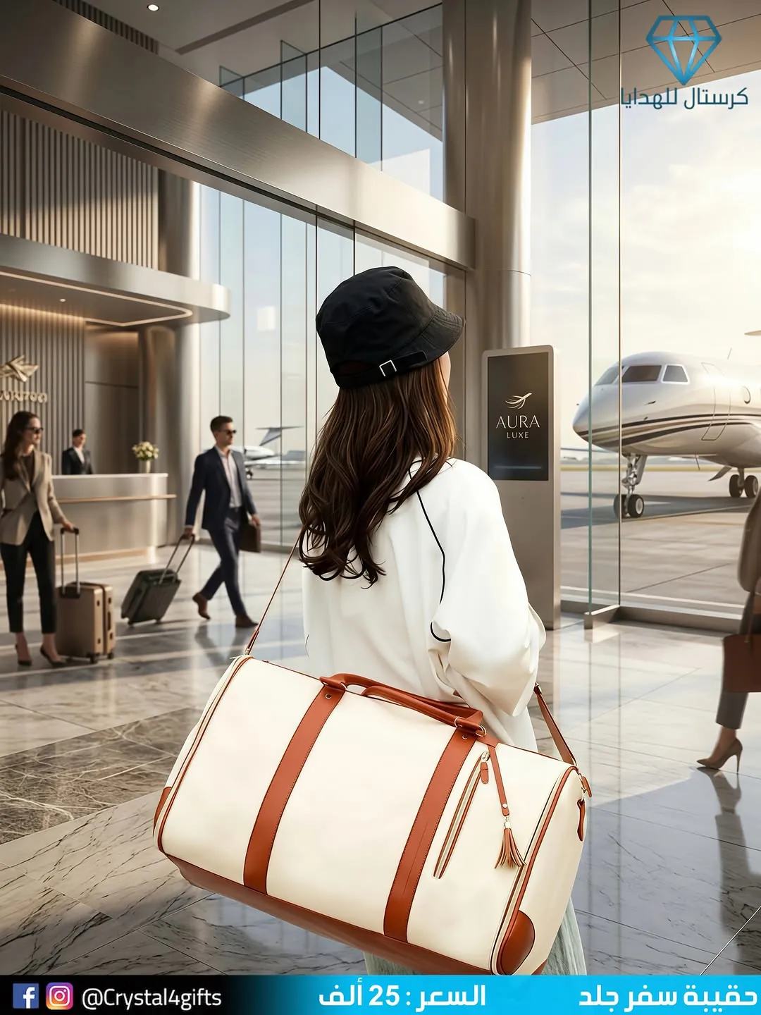 Leather travel bag