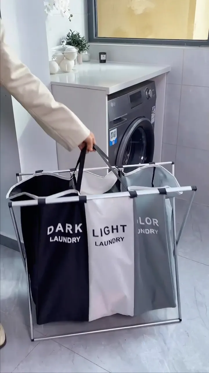 3-Compartment Clothes Basket