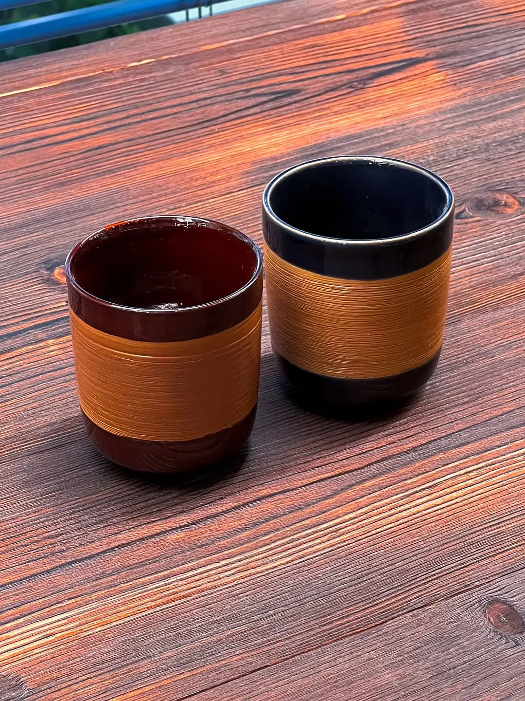 Tea Cup 180ml - Navy Blue and Maroon
