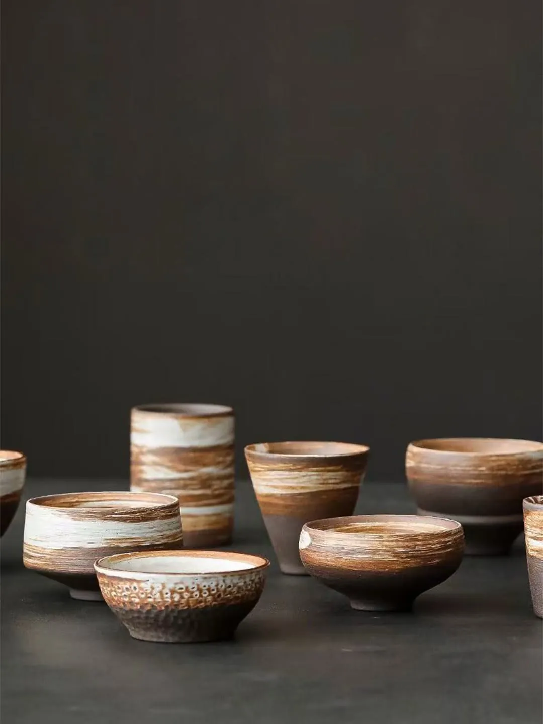 Brown Stone Cup/Saucer