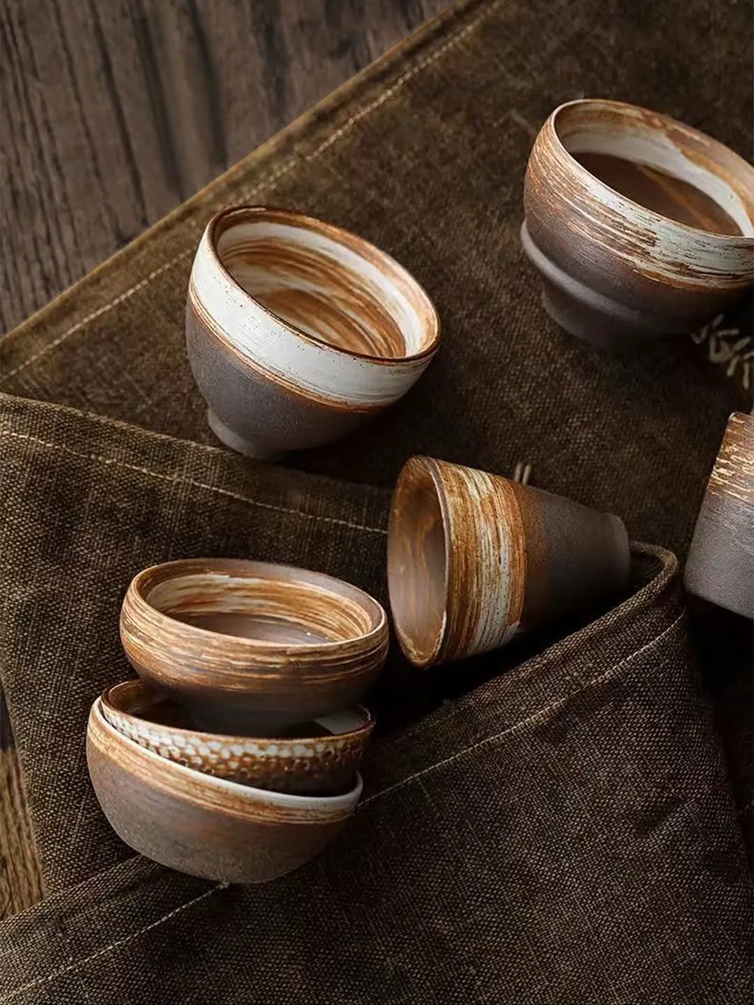 Brown Stone Cup/Saucer
