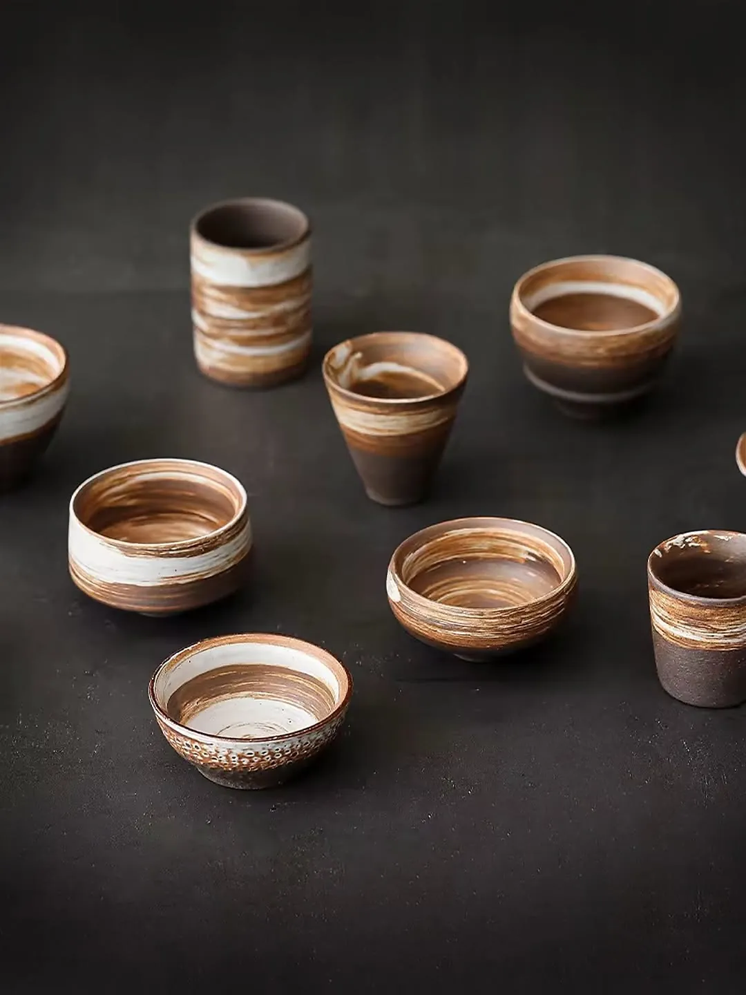 Brown Stone Cup/Saucer