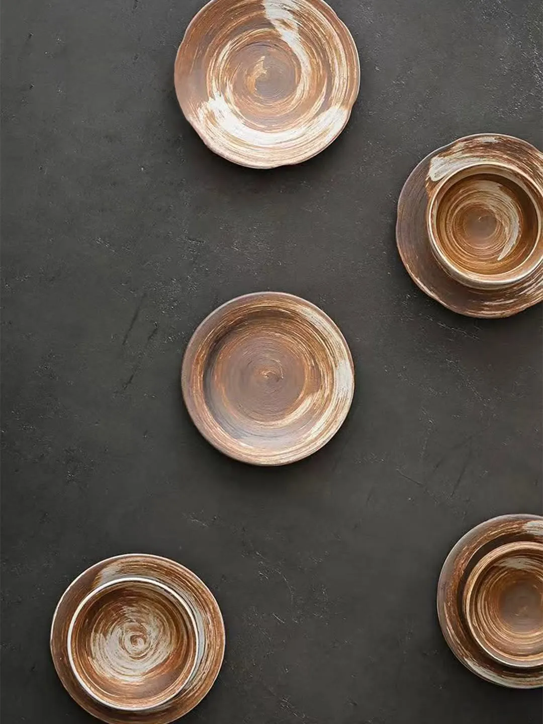 Brown Stone Cup/Saucer