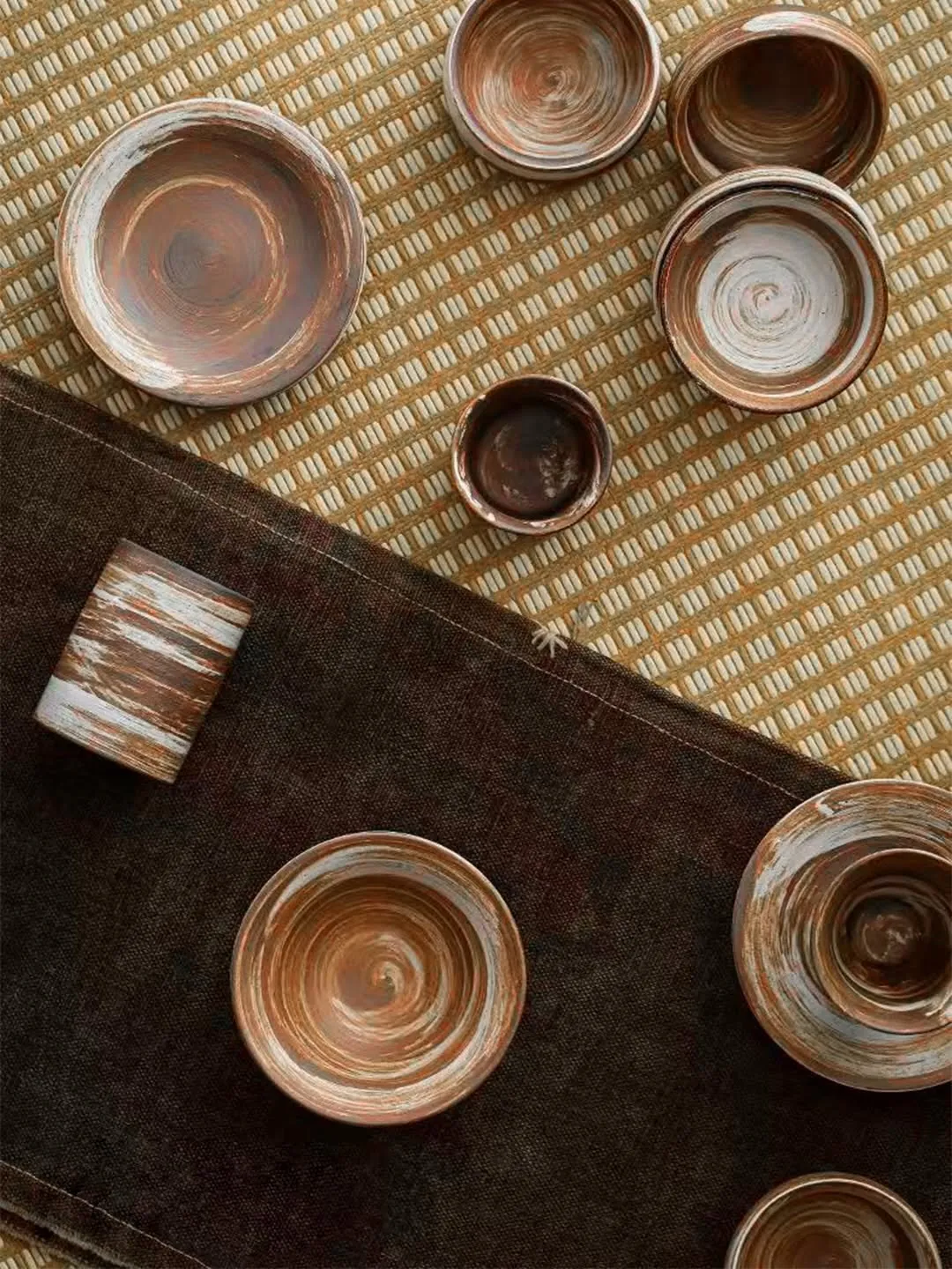 Brown Stone Cup/Saucer