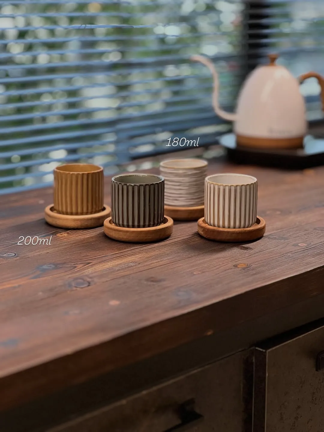 Coffee/Tea Cup and Wooden Saucer