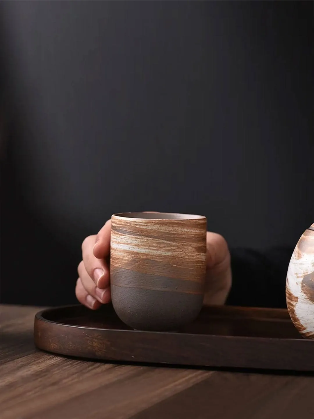 Aflak Mug - Earthy (Brown Stone) - Luxury Handmade