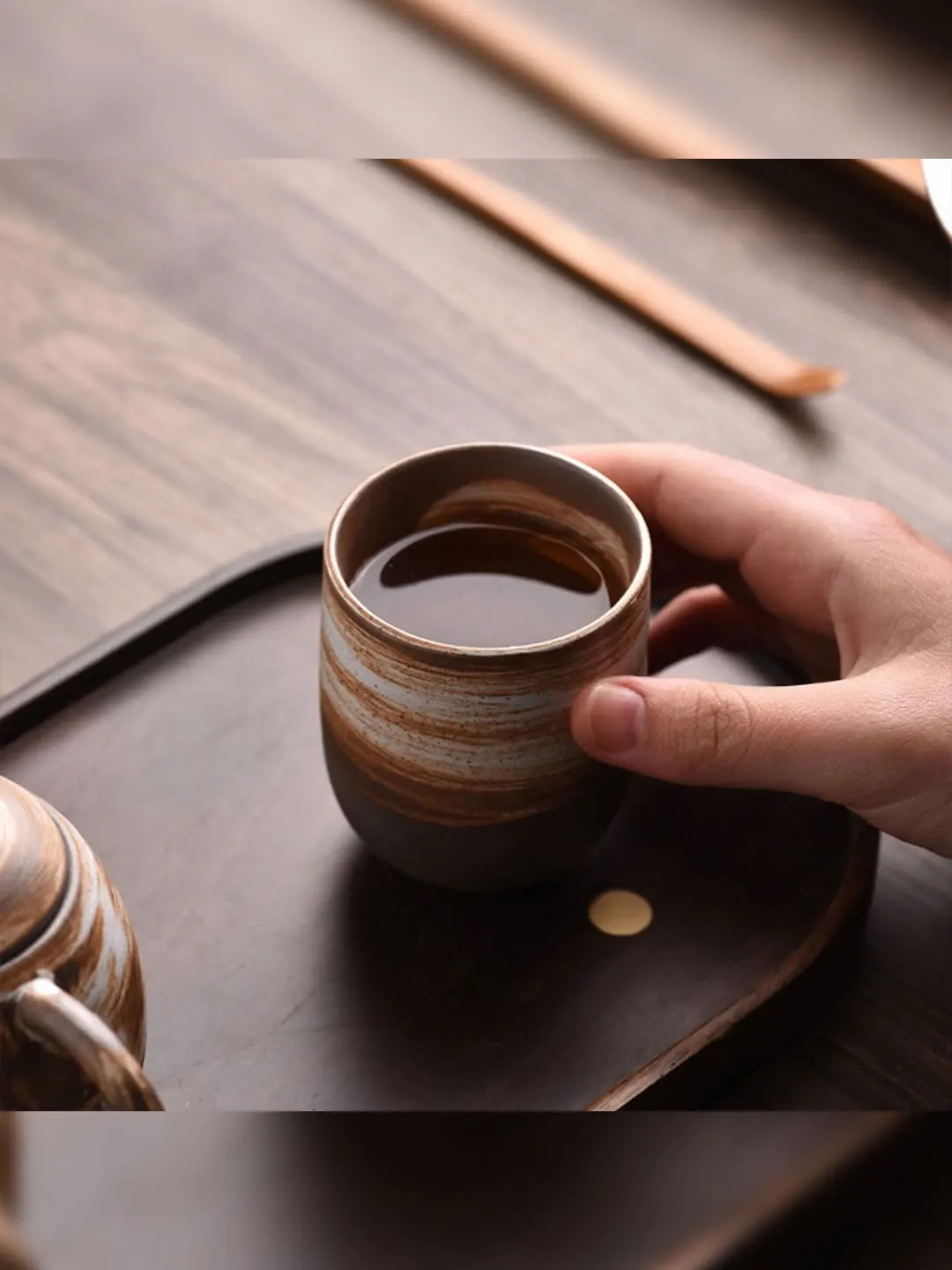 Aflak Mug - Earthy (Brown Stone) - Luxury Handmade