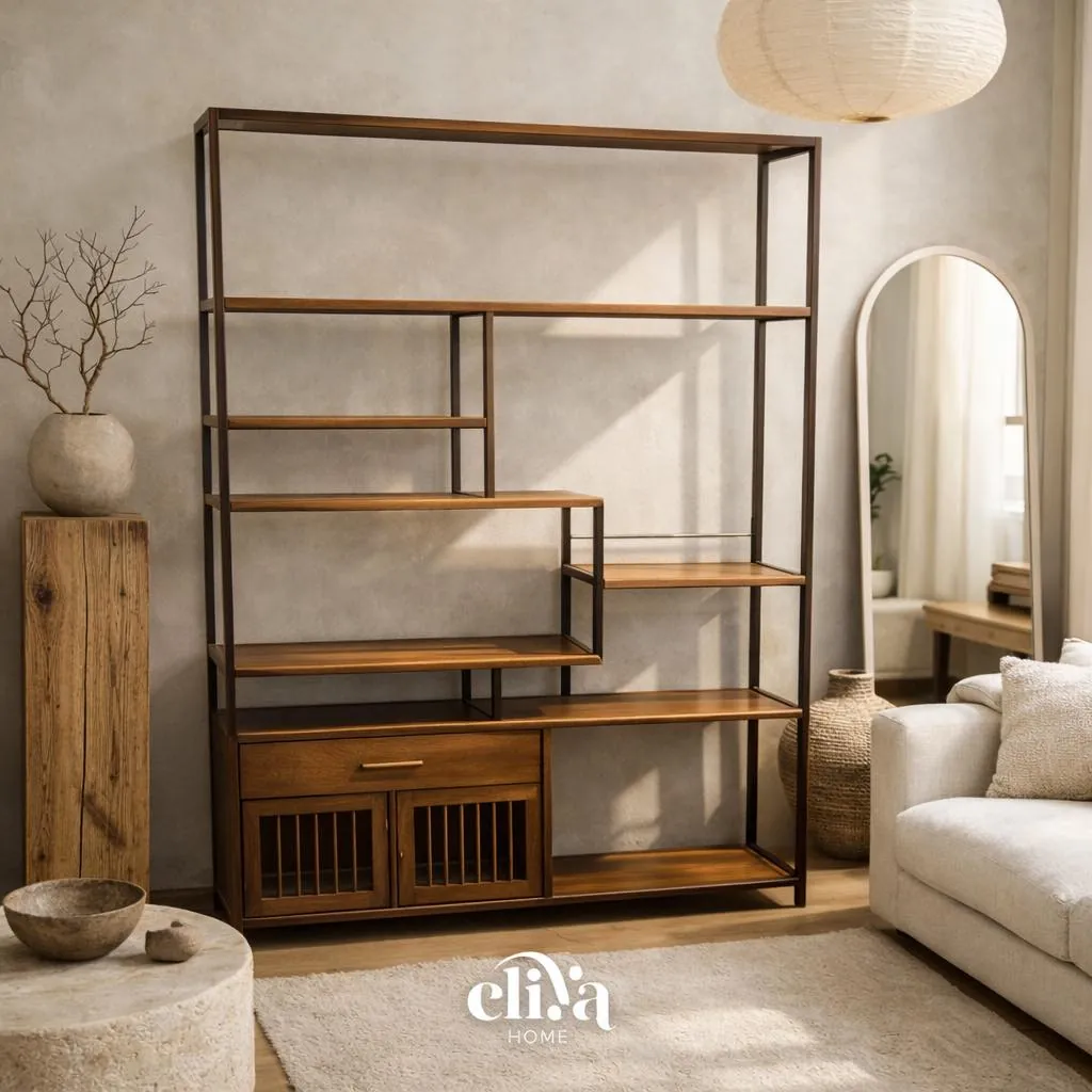 Bamboo Wood Bookshelf