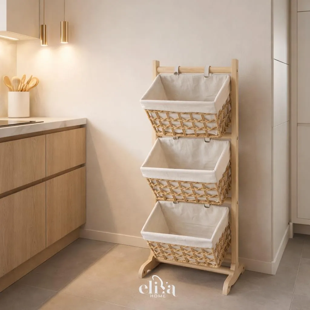 Wooden Vegetable Basket (3 Tiers)