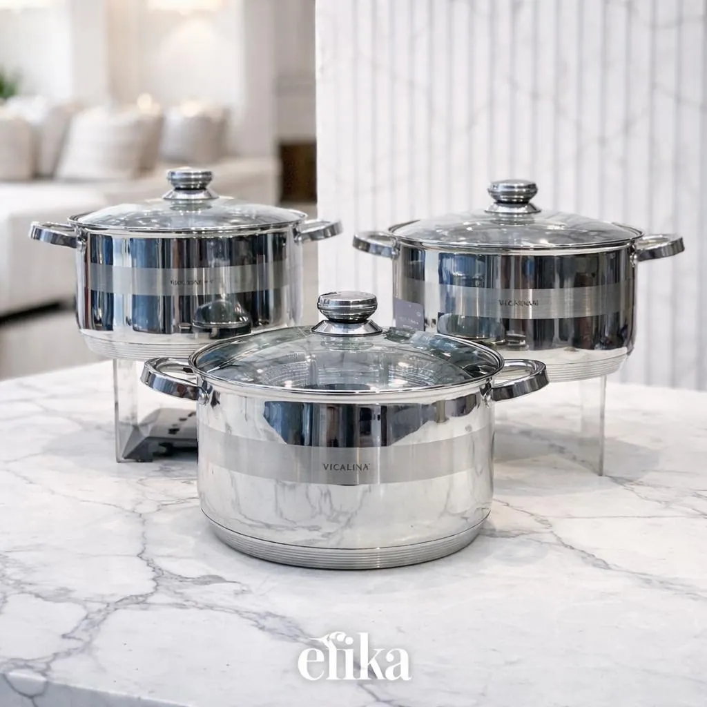 Triple Stainless Steel Pot Set