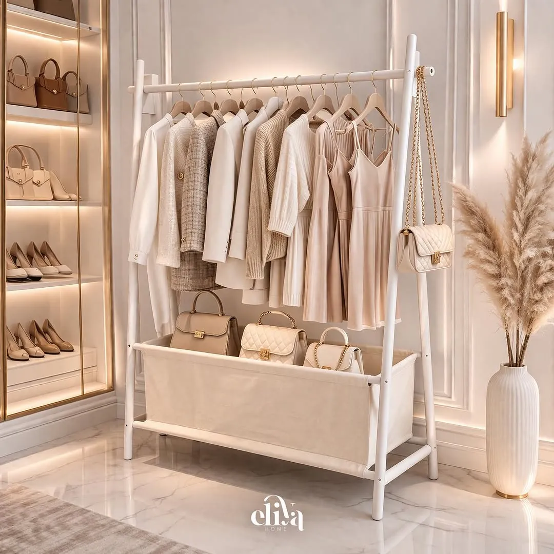 Bamboo Clothing Stand and Shelves