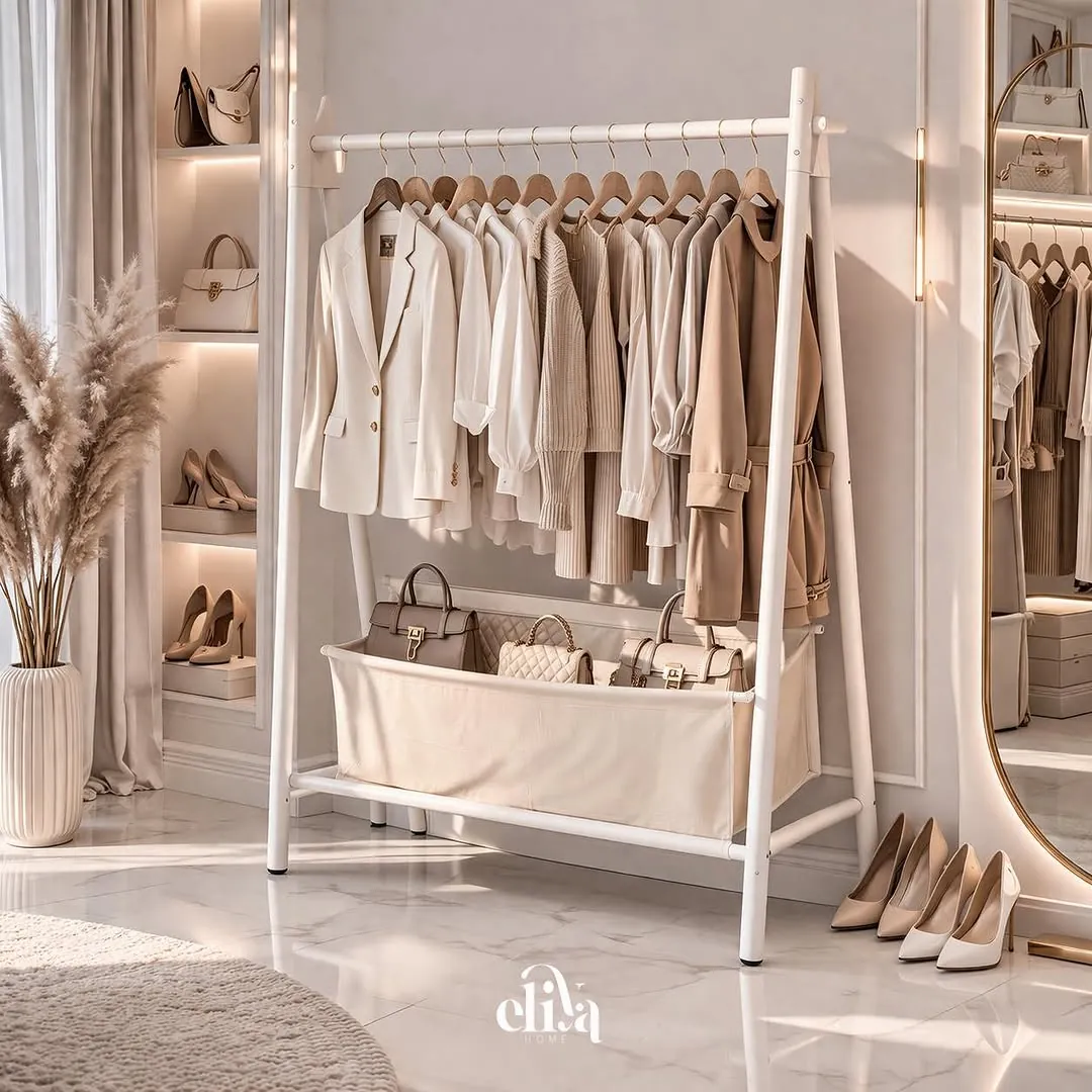 Bamboo Clothing Stand and Shelves