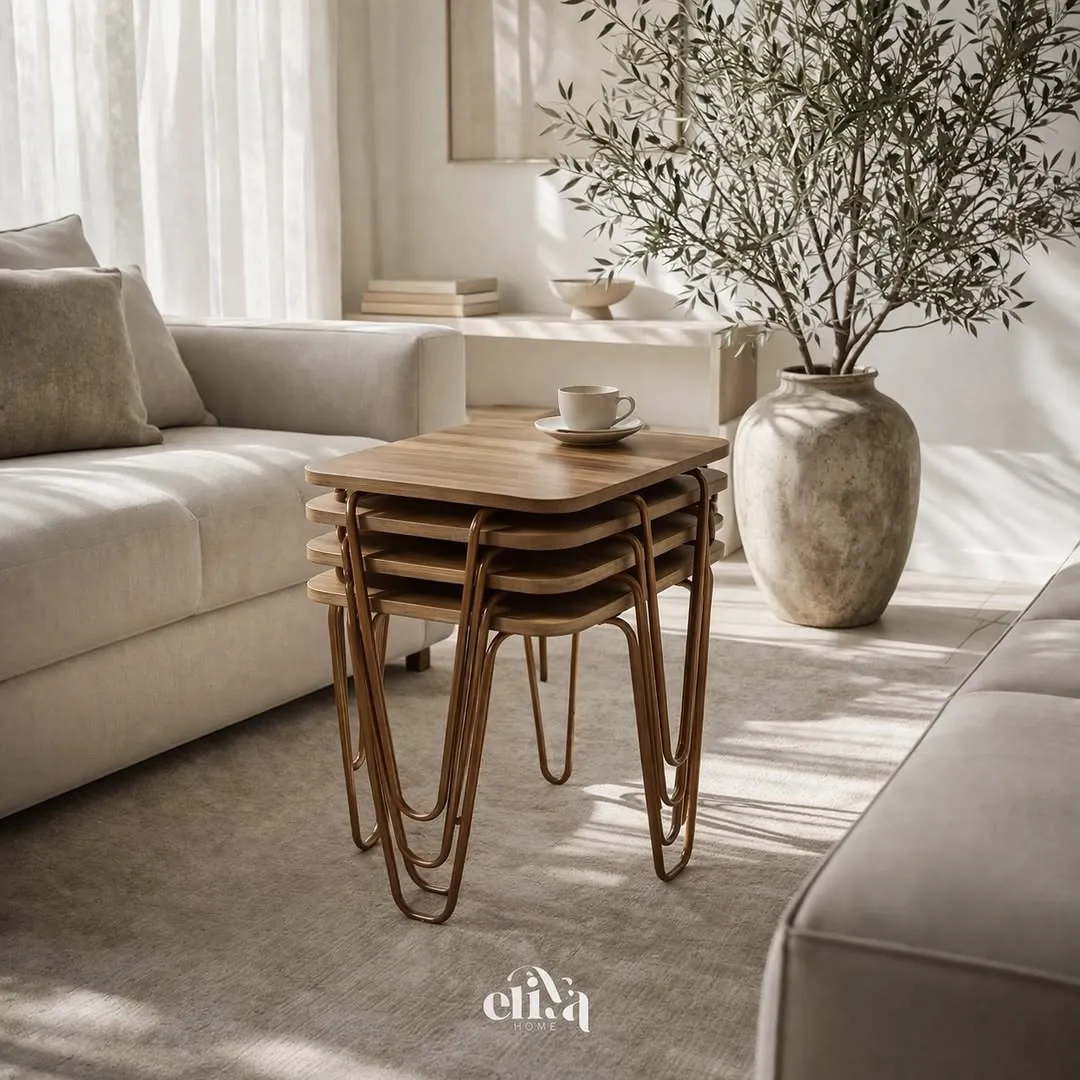 Luxury Square Four-Piece Table Set