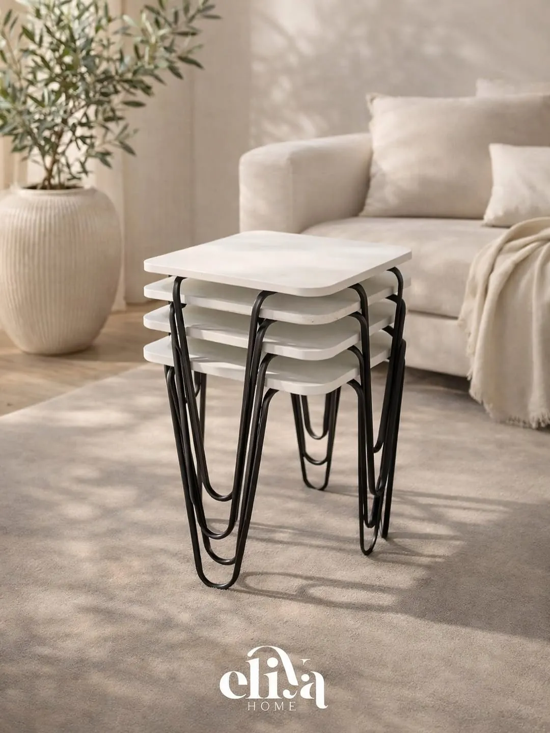 Luxury Square Four-Piece Table Set