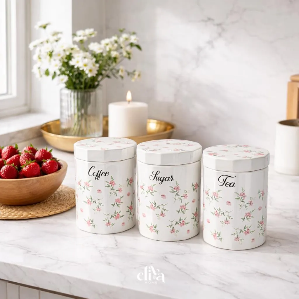 Luxury Triple Porcelain Sugar Bowl Set