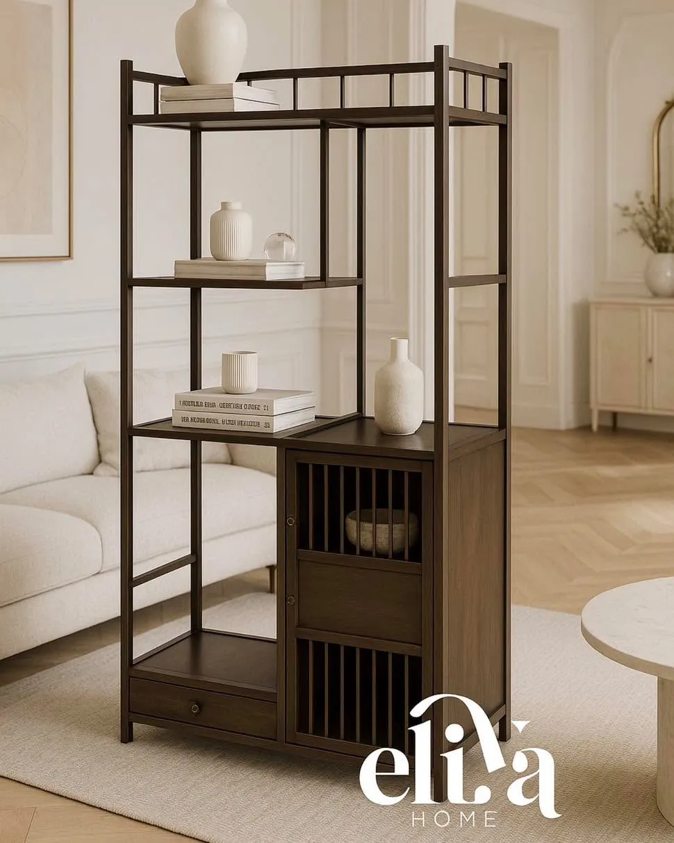 Bamboo Wood Bookshelf