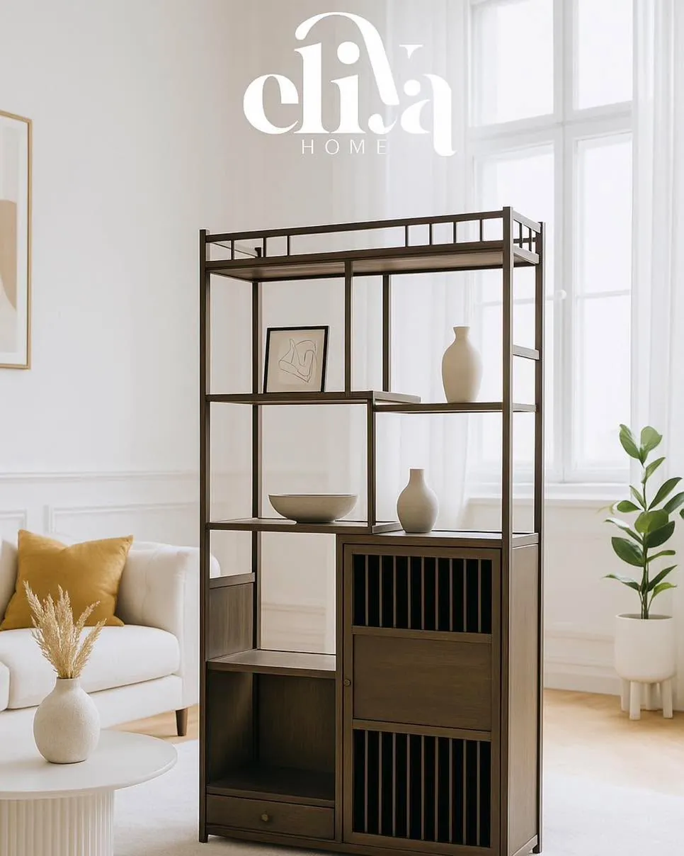 Bamboo Wood Bookshelf