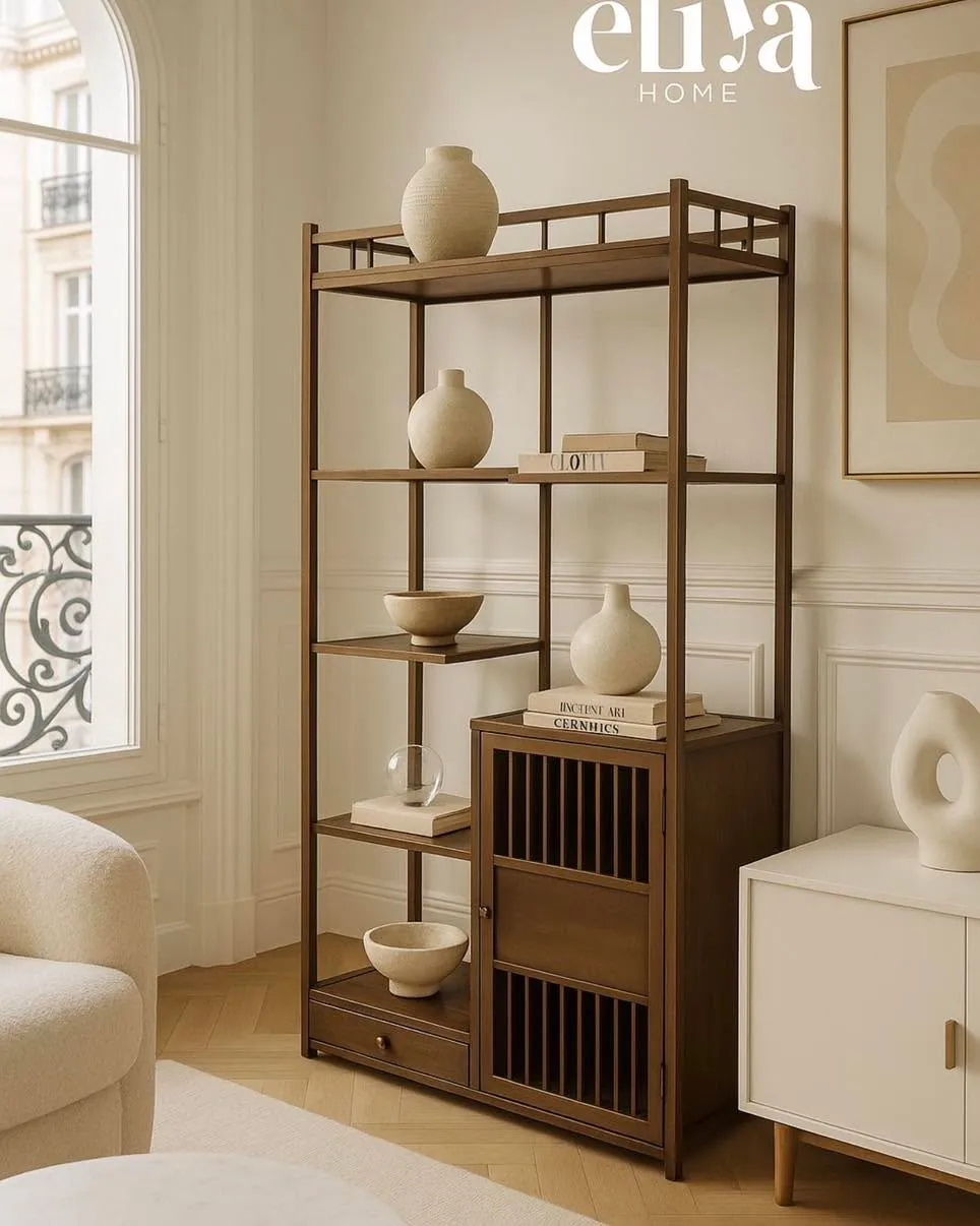 Bamboo Wood Bookshelf