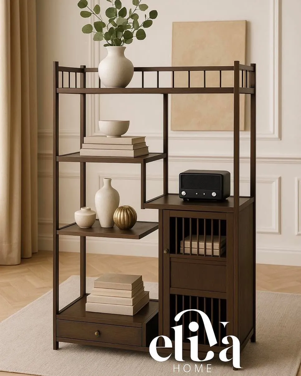 Bamboo Wood Bookshelf