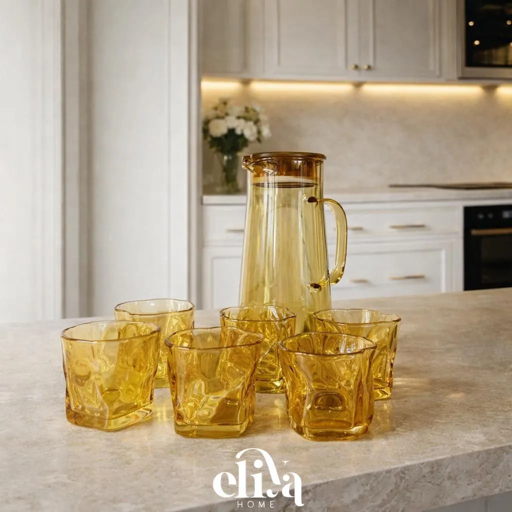 Glass Bottle and Cup Set