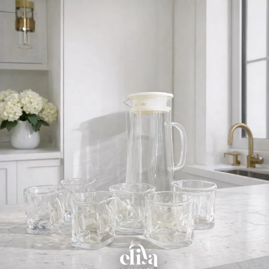 Glass Bottle and Cup Set