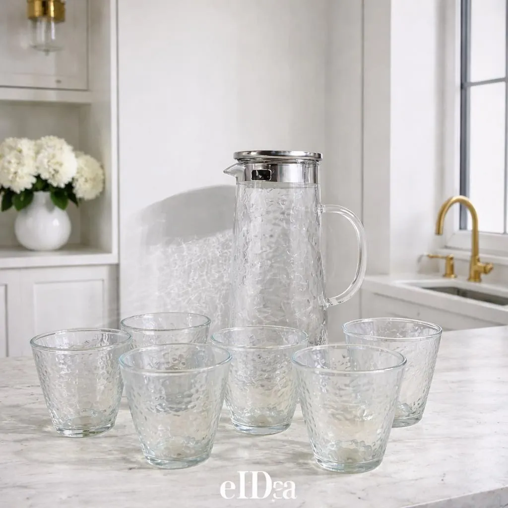 Glass Bottle and Cup Set