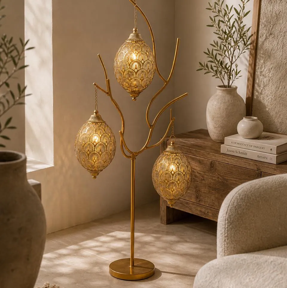 Chrome Iron Lantern Lamp