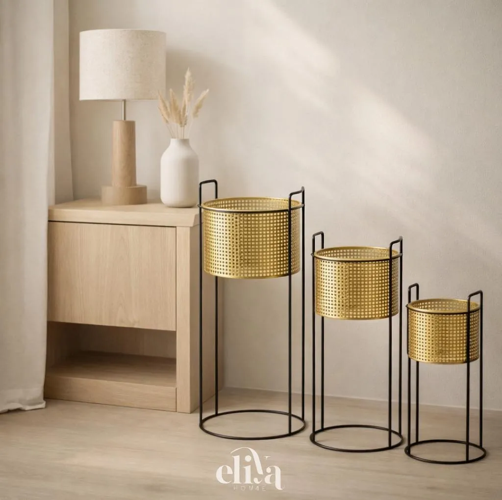 Three-Piece Metal Plant Stand Set