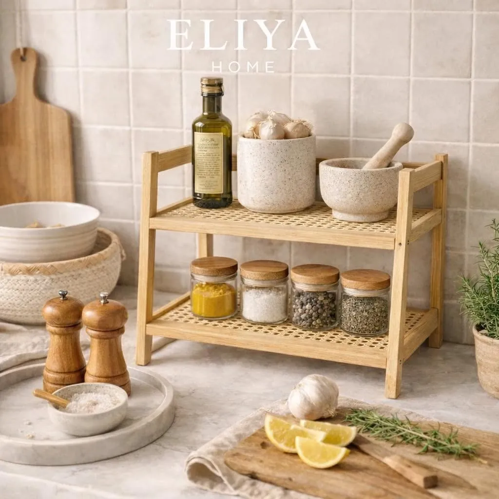 Bamboo Wooden Kitchen Spice Stand