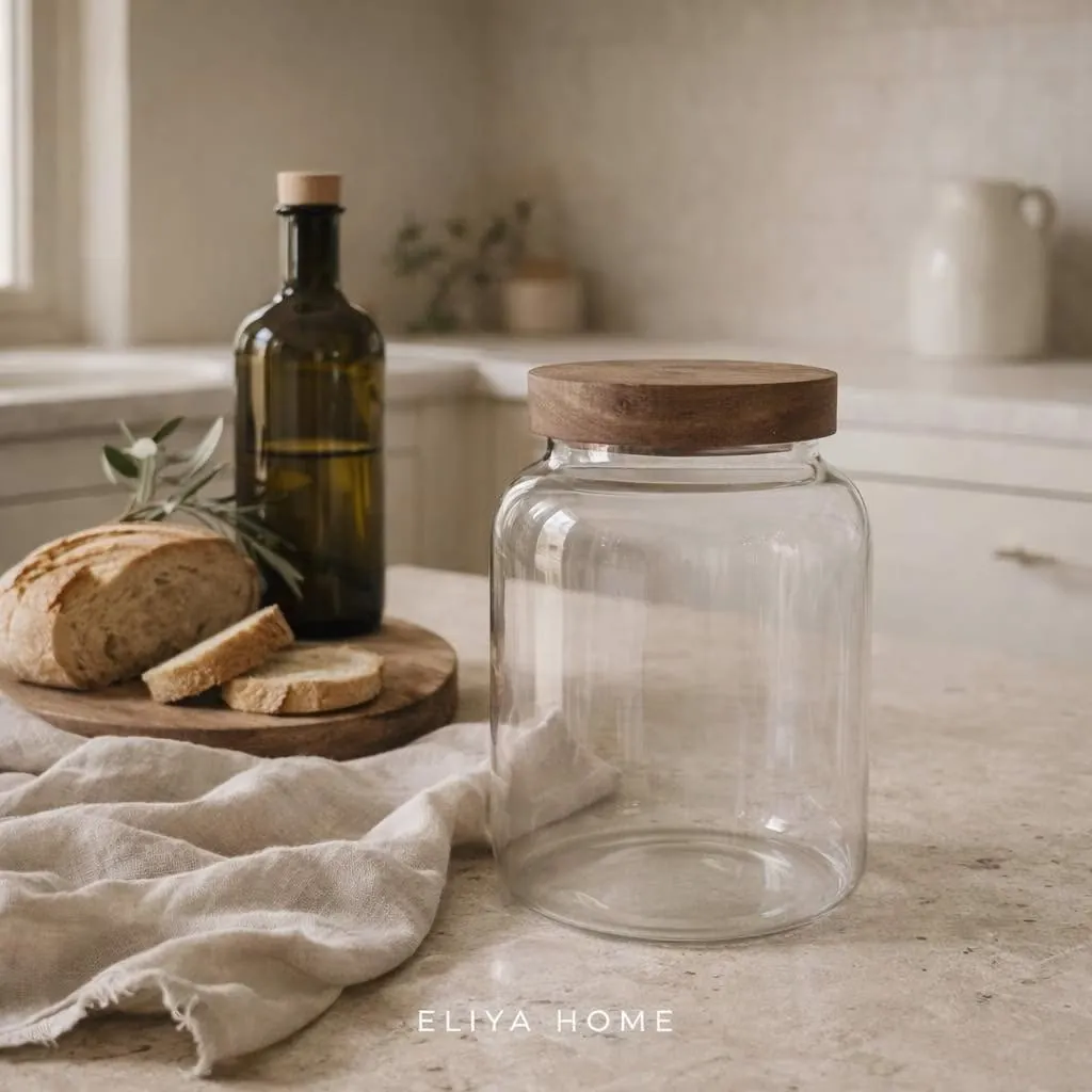 Acrylic Holder with Wooden Lid