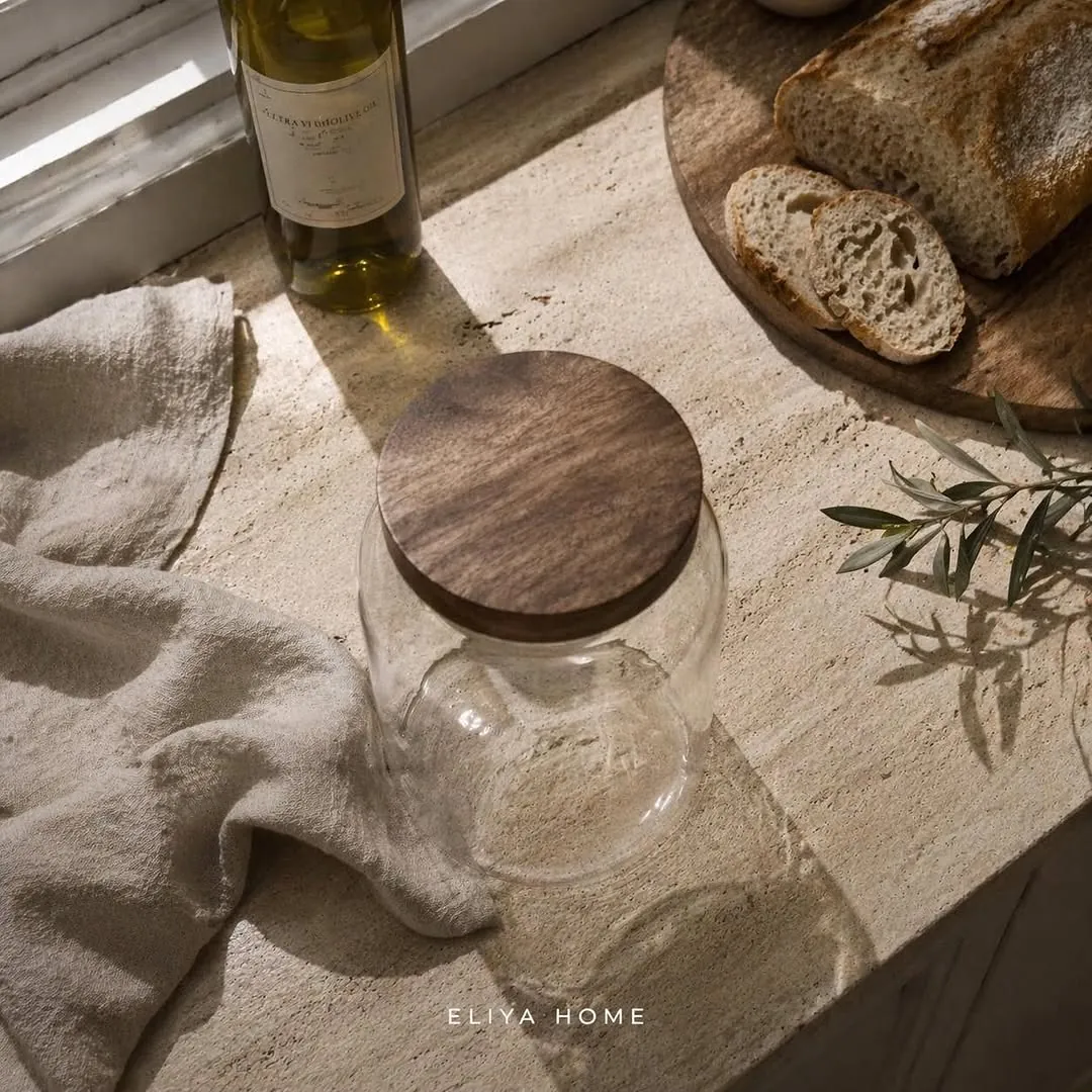Acrylic Holder with Wooden Lid