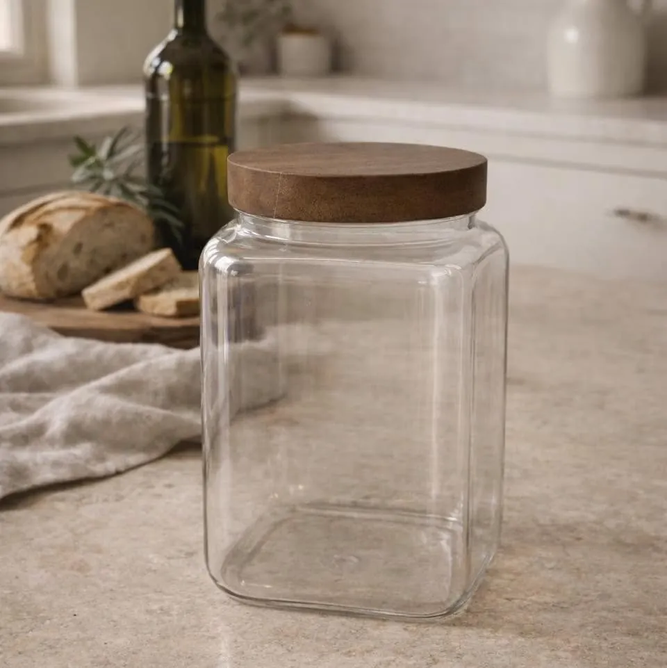 Acrylic Holder with Wooden Lid