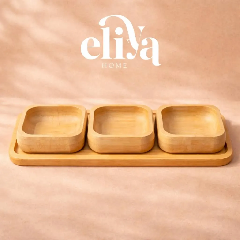 Bamboo Wood 3-Piece Set