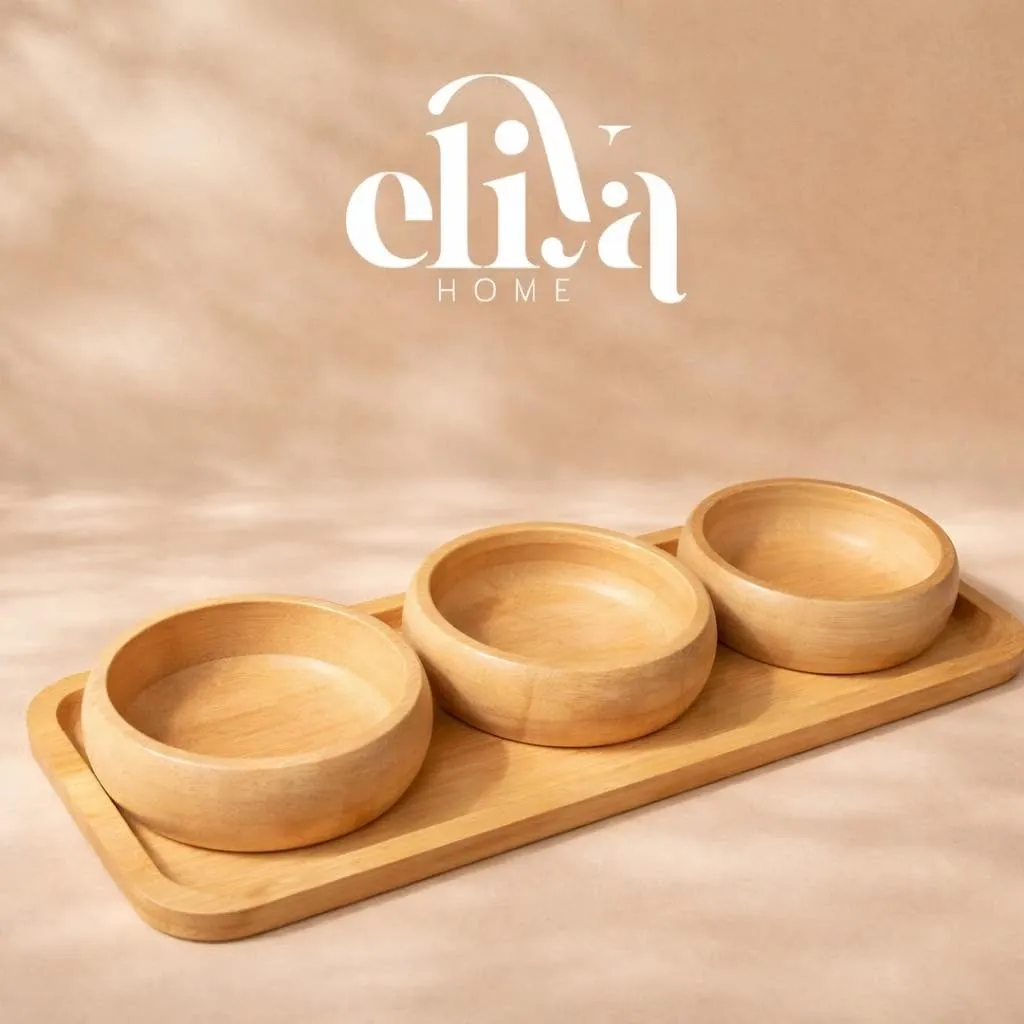 Bamboo Wood 3-Piece Set