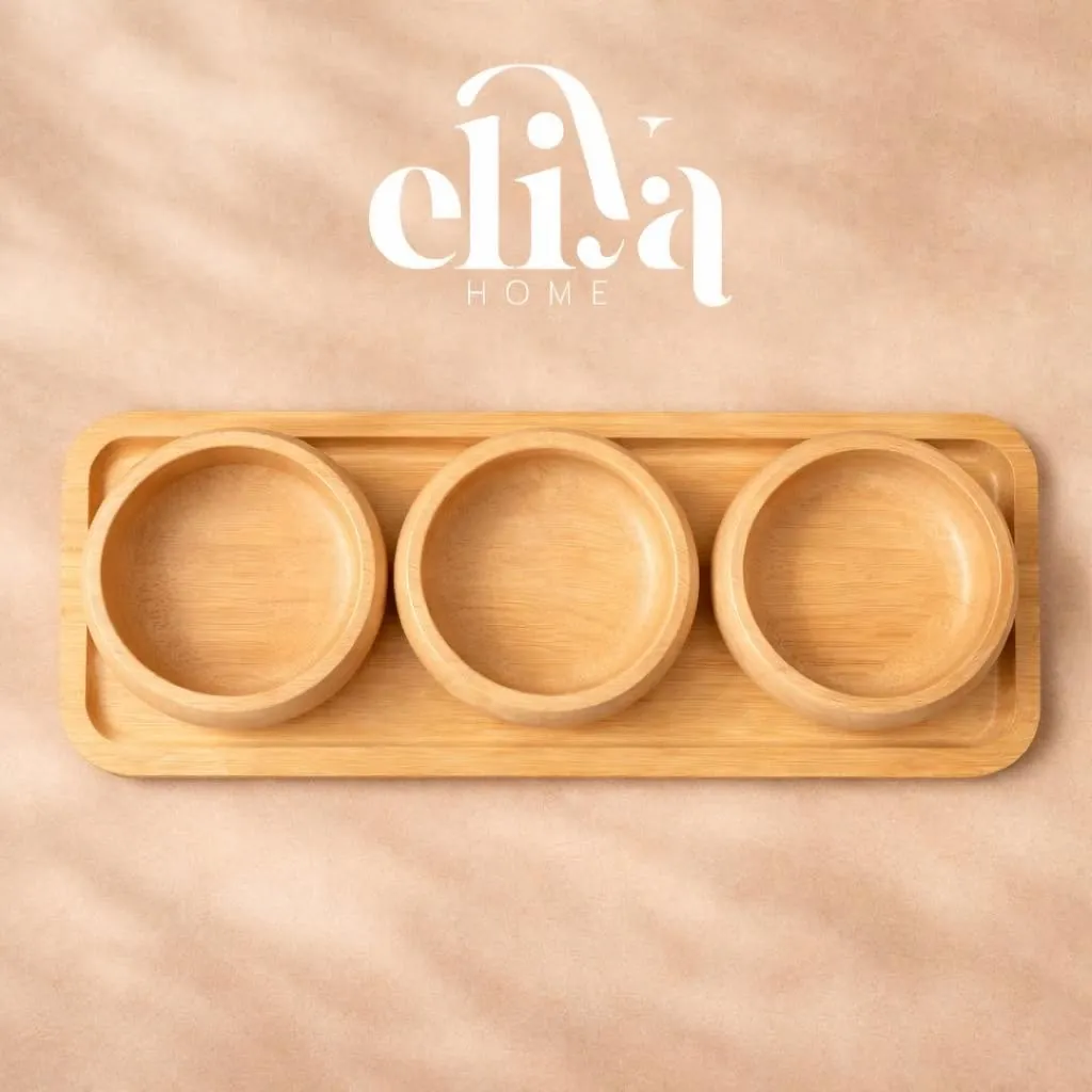 Bamboo Wood 3-Piece Set
