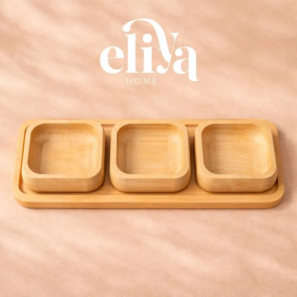 Bamboo Wood 3-Piece Set