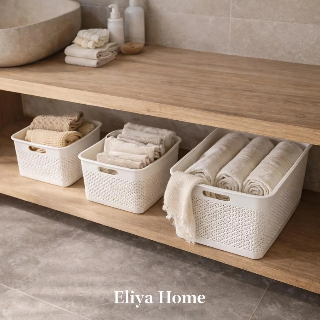 Three-Piece Reinforced Plastic Basket Set