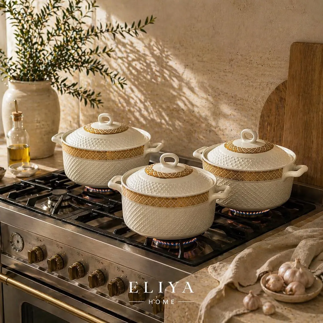 Three-Piece Pyrex Heat-Resistant Pot Set